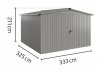 Metalowy domek narzędziowy EcoStar Euroline ESD 14 (310x310 cm) - dach dwuspadowy, drzwi 2-skrzydłowe, kolor antracyt RAL 7016